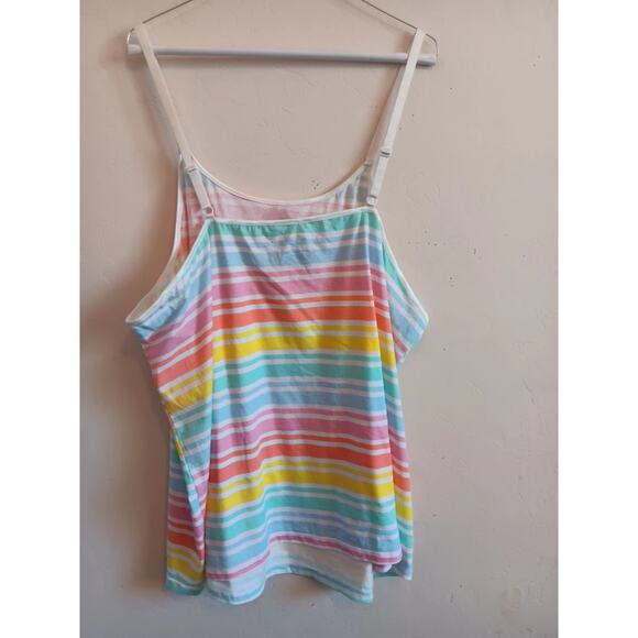 Lucy Diamonds Tank, junior girls plus size 6X or women's size 2X striped, NWT - Picture 3 of 5